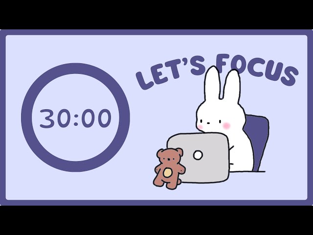 ⏱️ Library Ambience Pomodoro Timer 3x30 🐰 Orey | Let's get focused! 🤍 Lofi BGM + STUDY WITH ME