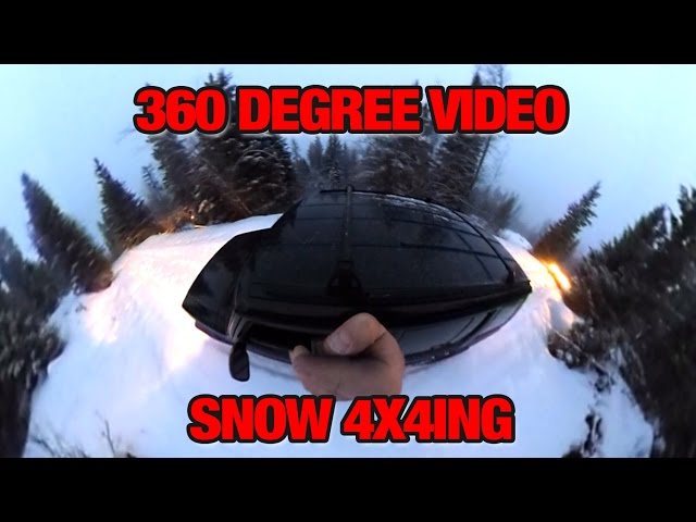 Snow 4x4ing in my Jeep with the new camera. Okanagan (360 Video)