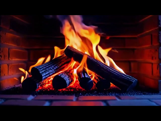 FIREPLACE  🔥 Cozy Fire Ambience (10 HOURS). Fireplace video with Burning Logs & Fire Sounds