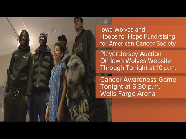 Members of Iowa Wolves basketball team raising funds for childhood cancer patients