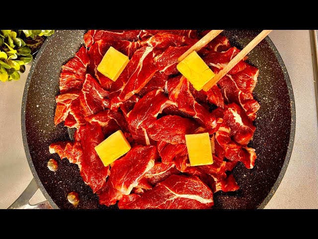 Tender beef in 5 minutes! Chinese secret to tenderize the toughest beef.ASMR