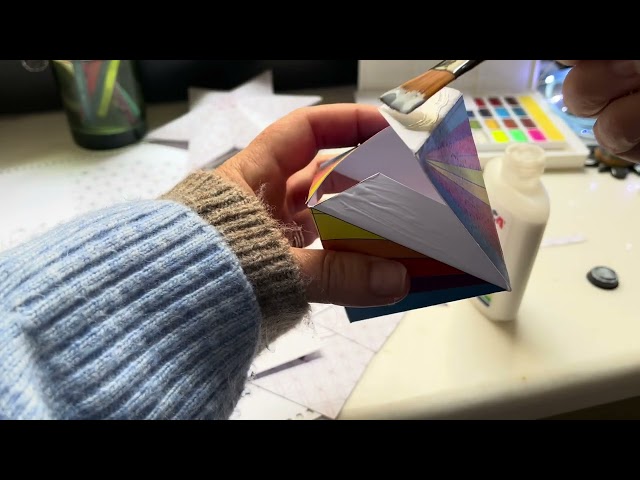 Folding a 3D Rainbow Octahedron Geometric Design