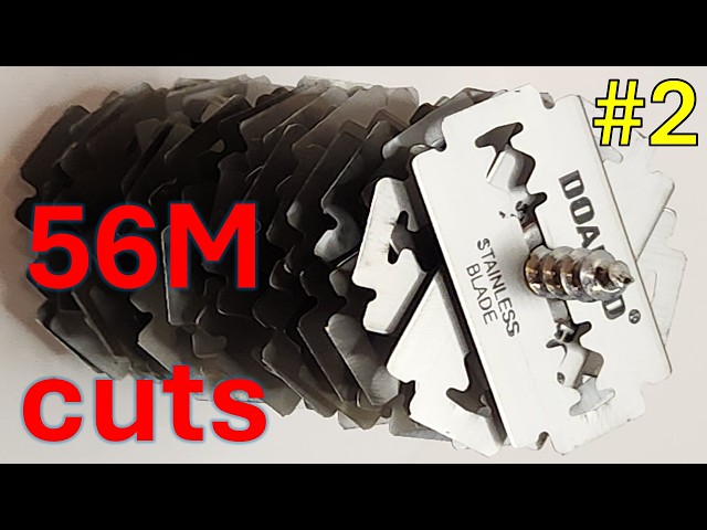 56M Cuts: Earbud in the Ultimate Razor Roller Experiment with Extreme Zoom-In Action