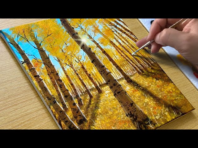 Autumn Forest Painting / Acrylic Painting Tutorial / STEP by STEP