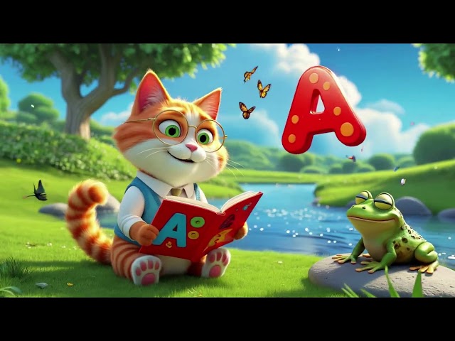 The letter A. Frog and cat learn the alphabet2 #shorts #respect  #shorts   #abcd #funny #joy