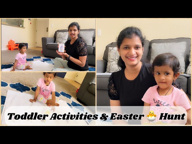 Toddler Activities Part-2 & Easter Egg Hunt | Early Education Activities | Telugu Vlogs From USA