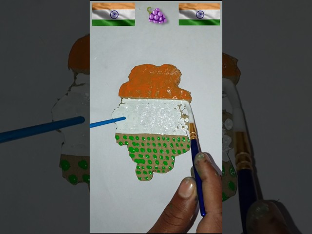 Grapes 🍇 On Indian Flag🇮🇳 Drawing    #shorts #viralreels #art #draw