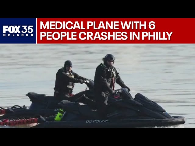 Medical plane carrying 6 people crashes in Philadelphia