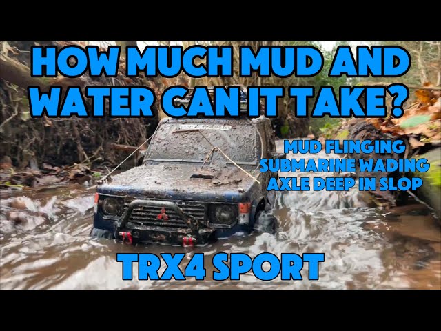 Trx4 Sport on flooded trails!! How waterproof is it? RC Trail Truck Mudding And River Driving.