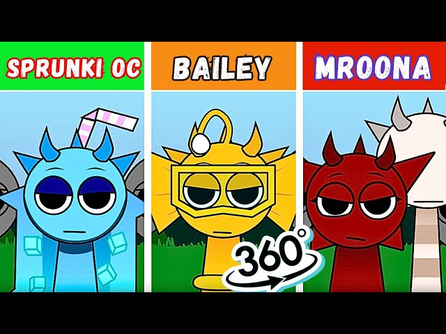 360 VR | Incredibox Sprunki MROONA VS BAILEY VS SPRUNKI OC (All VersioN) NEW MOD | NORMAL VS HORROR