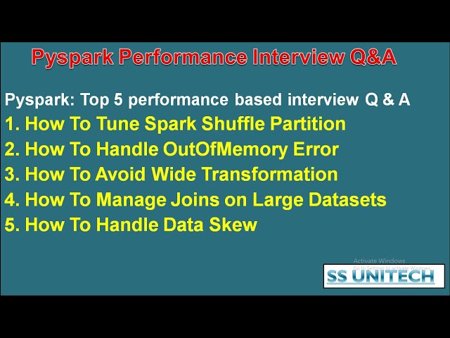 10. pyspark performance tuning interview questions and answers | top 5 pyspark performance killers