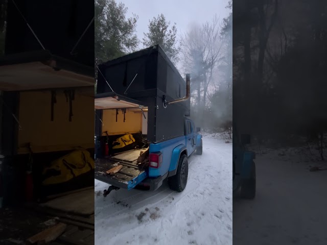 Gotta get that stove pipe up a little higher! #jeep #camping