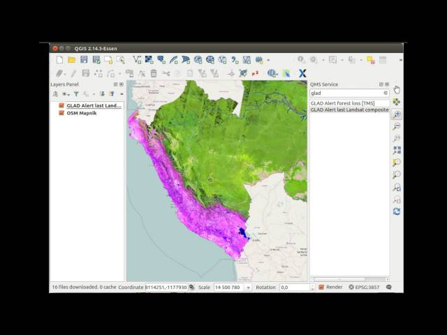 Discover and add UMD GLAD data to QGIS and NextGIS Mobile through QMS