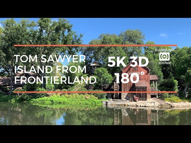 Tom Sawyer Island from Frontierland (5K 3D 180°)