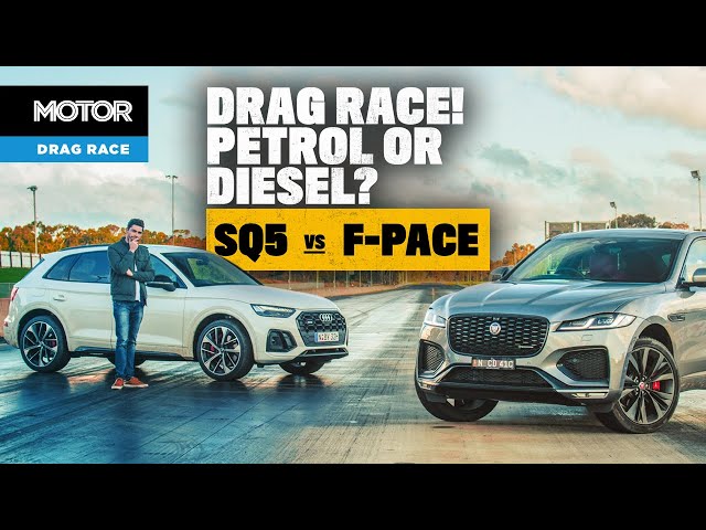 Audi SQ5 vs Jaguar F-Pace P300: DRAG RACE (Diesel vs Petrol!) | MOTOR