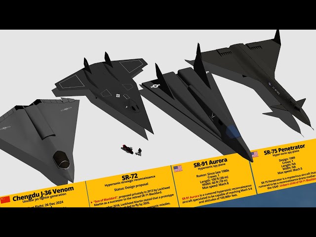 Secret Aircraft Projects Type & Size Comparison 3D