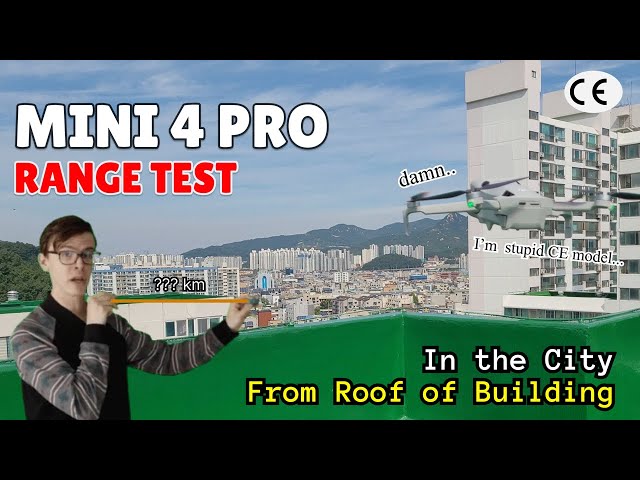 [DJI Mini 4 Pro] Range Test in the CITY from ROOF OF BUILDING - CE standards