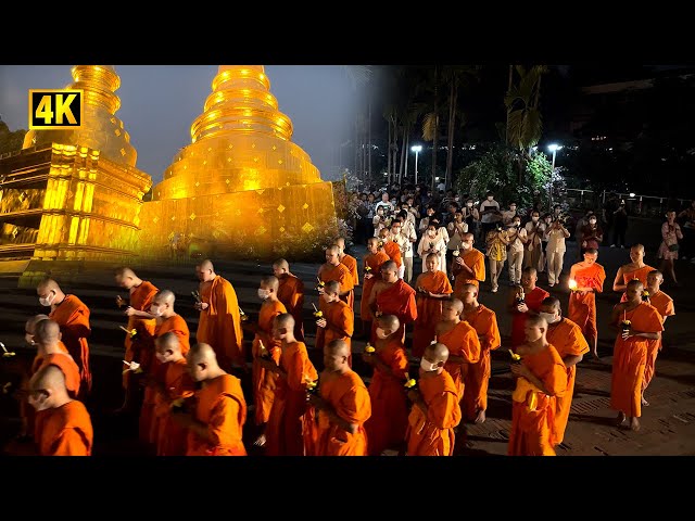 Visiting Wat Phra Singh, Chiang Mai on the night of Magha Puja Festival | Thailand Travel 2023