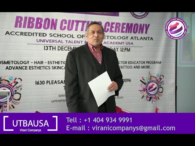 Riboon Cutting Ceremony by Ramzan Virani at School of Cosmetology