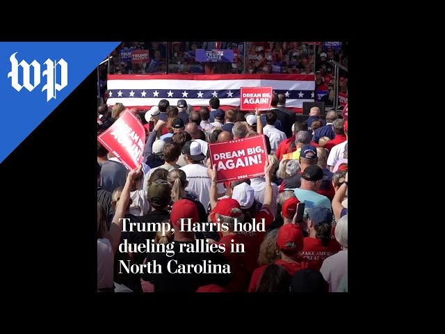 Trump, Harris hold dueling rallies in North Carolina