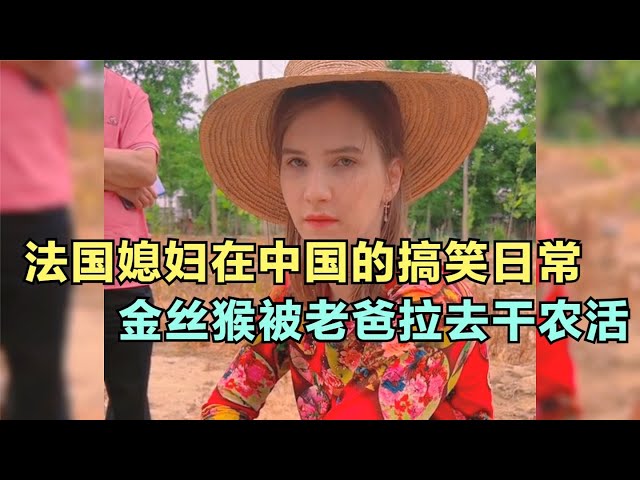 法國媳婦在中國的搞笑日常，金絲猴被老婆拉去干農活，實在太搞笑