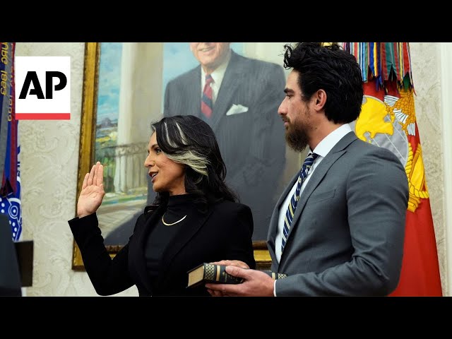 Tulsi Gabbard is sworn in as Trump's director of national intelligence