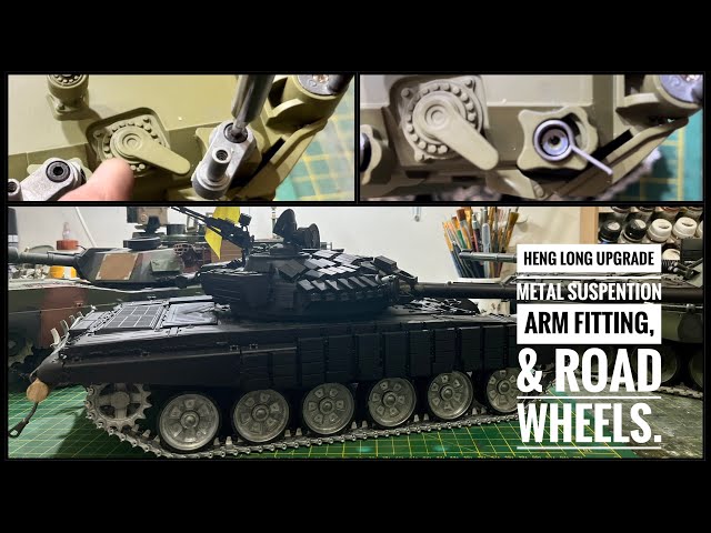 NEW RC TANK HENG LONG METAL UPGRADE SUSPENSION fitting T-72 ERA MOD to Ukrainian T-72AV Pt5 #howto