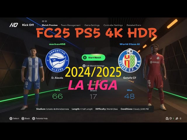 EA SPORTS FC 25* Deportivo Alaves vs Getafe “LA LIGA“ PS5 4K HDR Gameplay