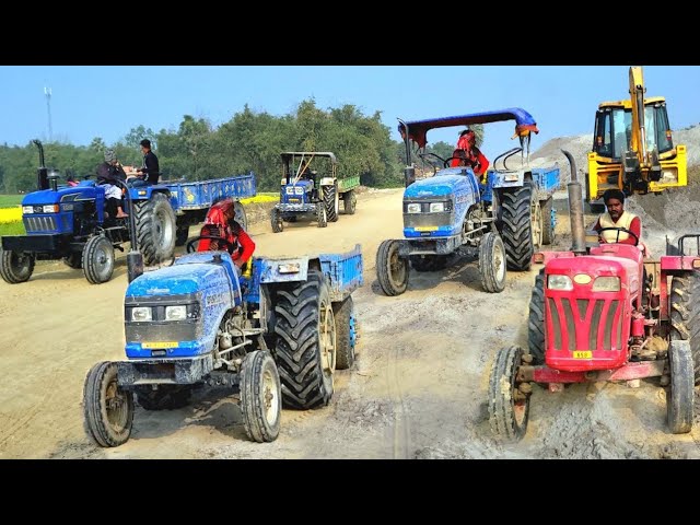 JCB 3dx Loading Cow Dung in Trolley with Kubota 5501 | Swaraj 744 #jcbcartoon#jcbvideo #tractorvideo