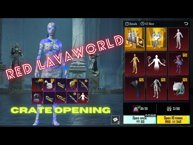 14,000 UC Spent | Red Lava World | Crate Opening | Psychophage Crate | PUBG Mobile