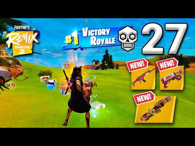 Victory Royal First Time with 27 Elimination in ONE GAME! (Fortnite Chapter 2 Remix)