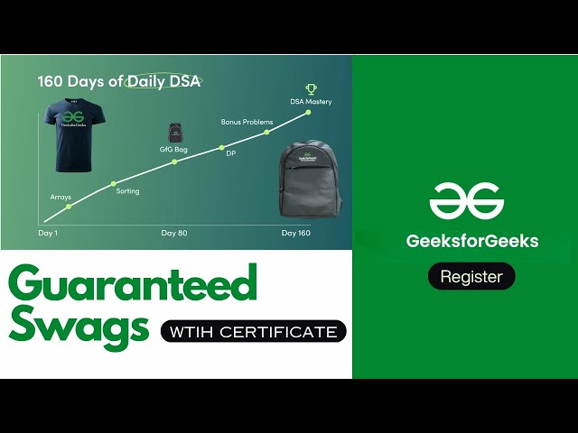 GeeksForGeeks 160 Days of DSA Program || Free GFG Bag and Certificate || Coding contest  || How to ?