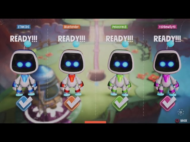 Sackboy: A Big Adventure Colored Astro Bot Sackboy Skins 4-Player Co-Op PS5 Gameplay