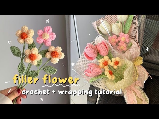 No magic ring - The easiest crochet you can do - Crochet flower tutorial & wrapping tutorial