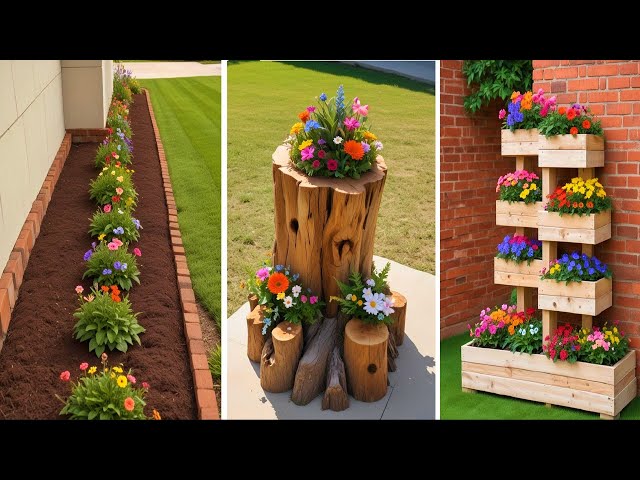 Creative Garden Ideas with Wood Logs, Bricks, and Stones | Transform Your Garden with Rustic Ideas!