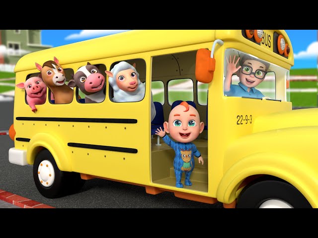 Wheels On The Bus with Baby Animals | Song for Toddlers + MORE |  Rosoo Nursery Rhymes & Kids Songs