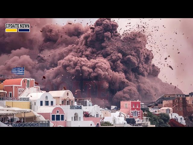 🚨Horrible Today: Live Footage Seconds Massive Earthquake Destroys Santorini - Chaos as Island Sinks!