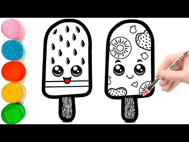 Cute Fruit 🍓 🍑 ice cream Drawing, Painting and Coloring for Kids & Toddlers | Kids Songs