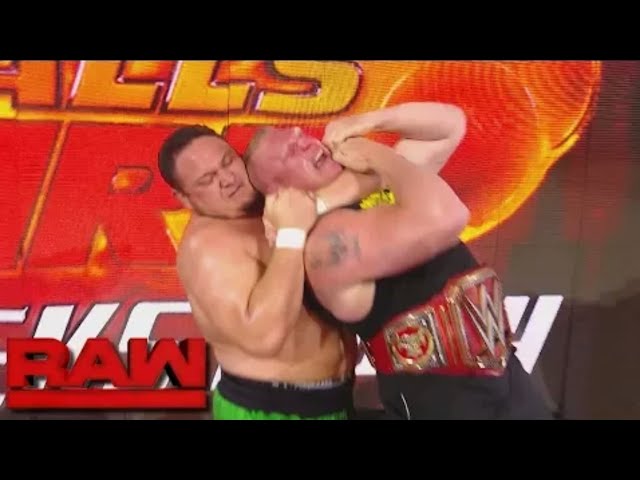 Samoa joe destroy Brock Lesnar - WWE RAW 26/06/2017