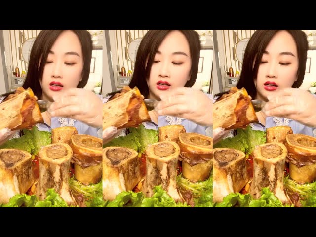 Asmr Chinese MukbangBeef bone marrow Eating show