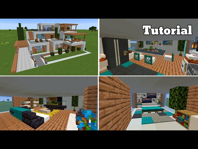 Minecraft: Large Modern House #1 Imterior Tutorial (Easy)