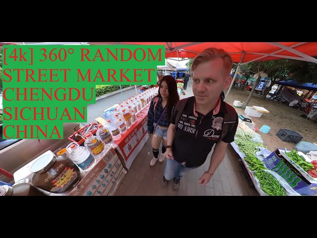 360 4K Random outdoor street market CHENGDU SICHUAN CHINA insta360 ONE X2