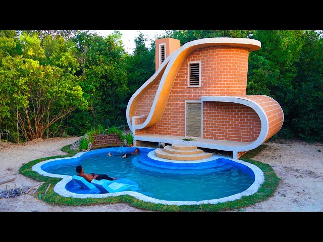 100 Days Building A Modern Two-Story Millionaire House Using Primitive Tools [ Full Video ]