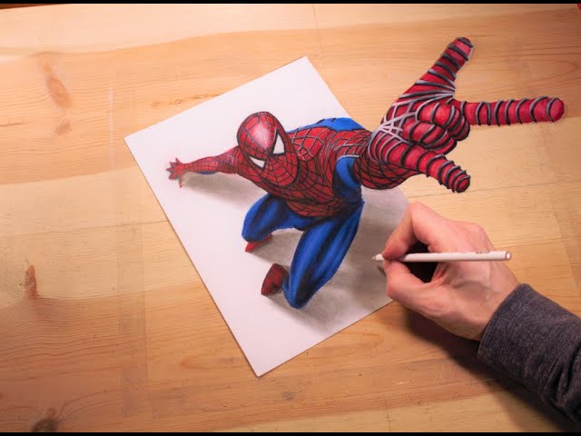 Drawing Spiderman | 3D Art Illusion (Extreme Perspective)