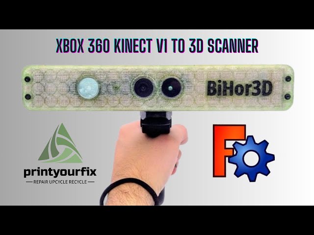 3D printed 3D scanner BiHor3D 360 Kinect Xbox