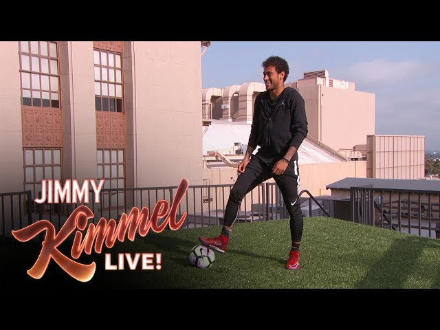 Neymar Jr. Attempts Terrifying Shot from Jimmy Kimmel’s Roof