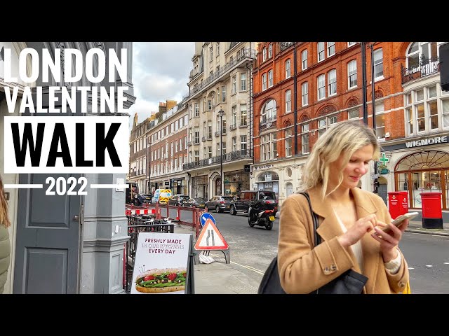 London Walk| London City Valentine's Day Vibes | Central London City Walking Tour -4K HDR