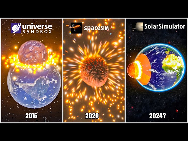 EARTH vs MARS Collision in 3 Different Space Simulators... The Results are UNBELIEVABLE!