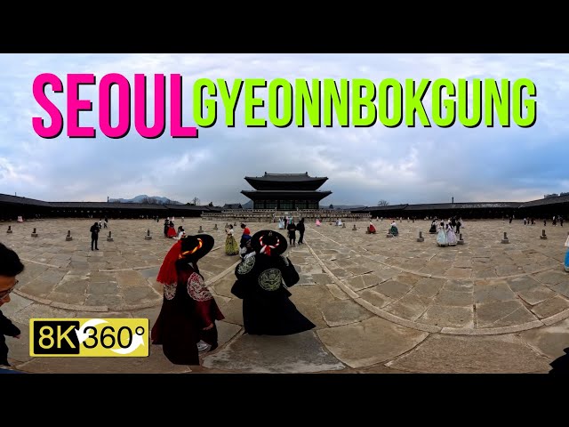 Cloudy Day Gyeongbokgung Palace Walking Tour in Seoul, Korea 8K 360 VR