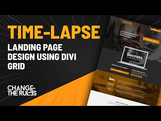 Landing page design Divi Grid (Timelapse)